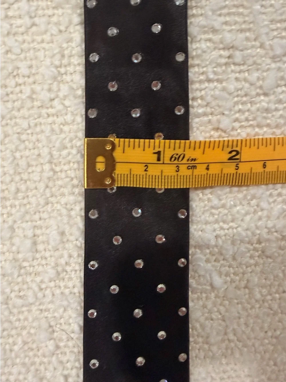 Vintage 70s Black Silk Rhinestone Studded Necktie Delights San Francisco